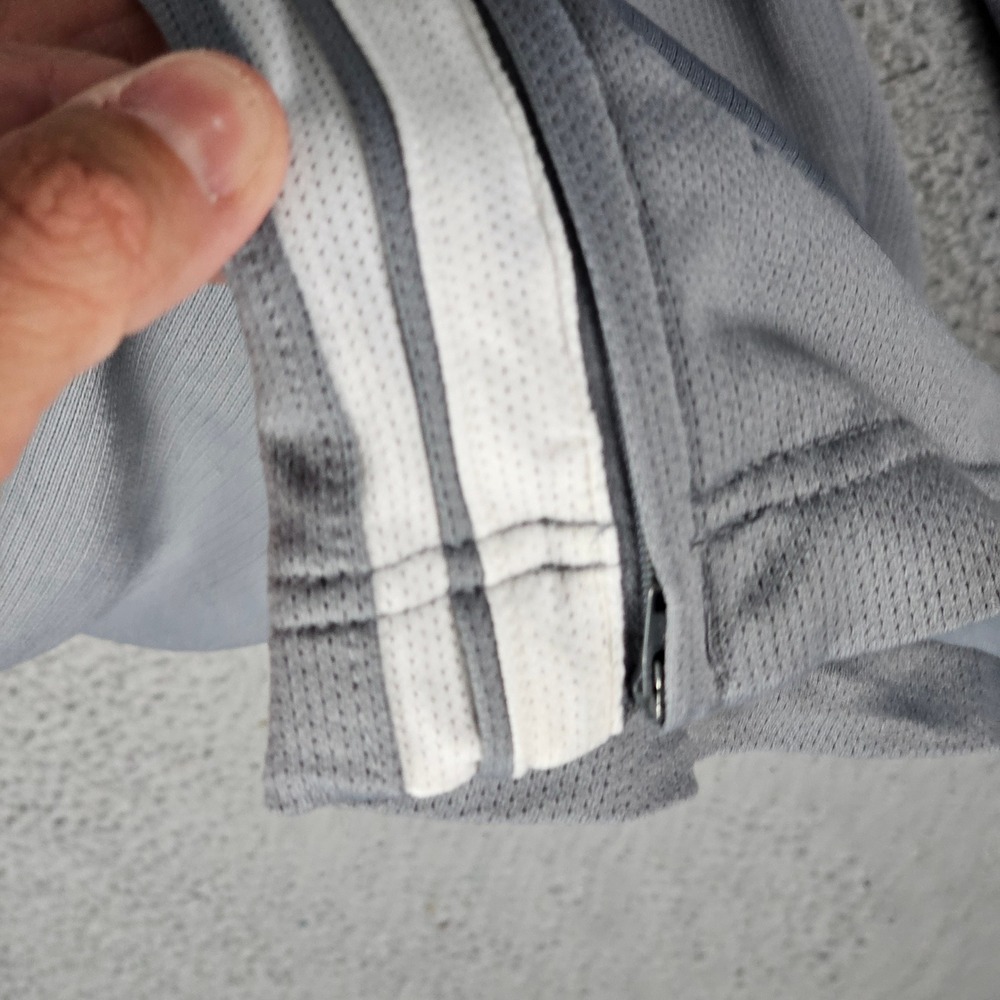 Nike Pants Mens Large Gray Basketball Track Mesh Side Stripe Warm Up Baggy Y2K - Picture 7 of 12
